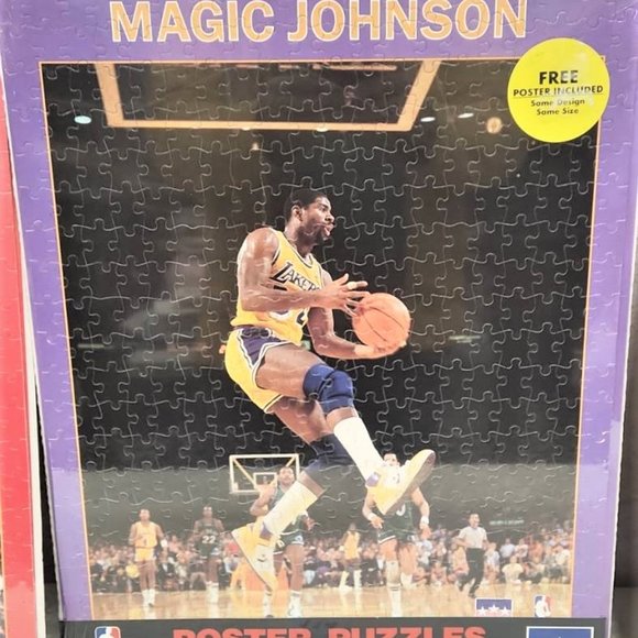 PUZ1SM - 1988 Starline MAGIC JOHNSON NBA  Poster Puzzle Vintage Basketball - Picture 1 of 5